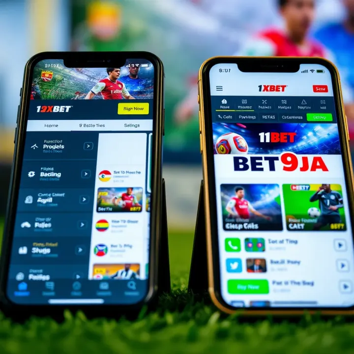 Comparison of betting platforms showing interface and features on mobile devices