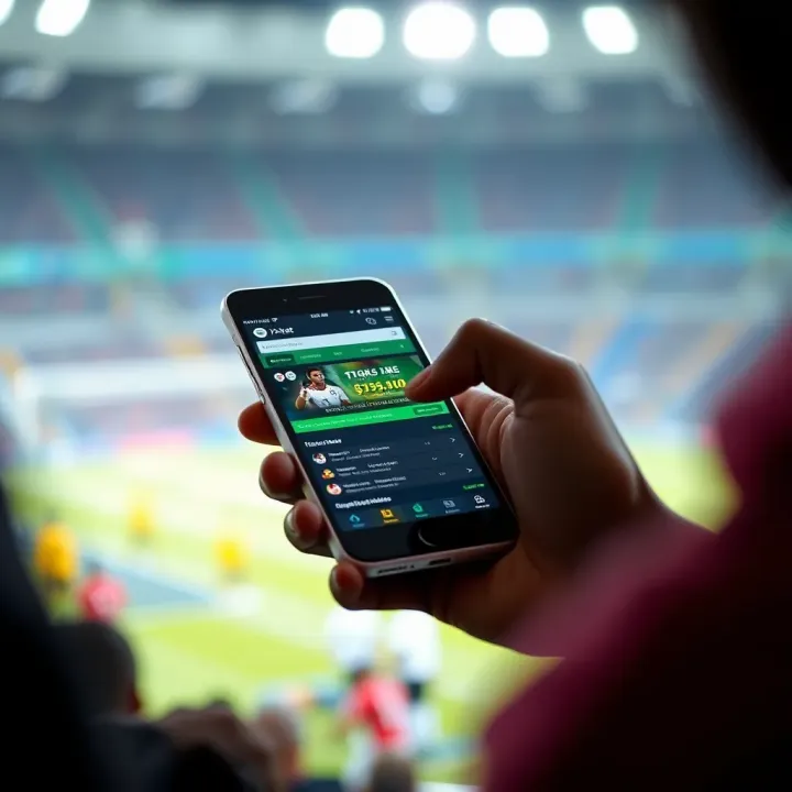 User accessing a sports betting website on a smartphone in Nigeria