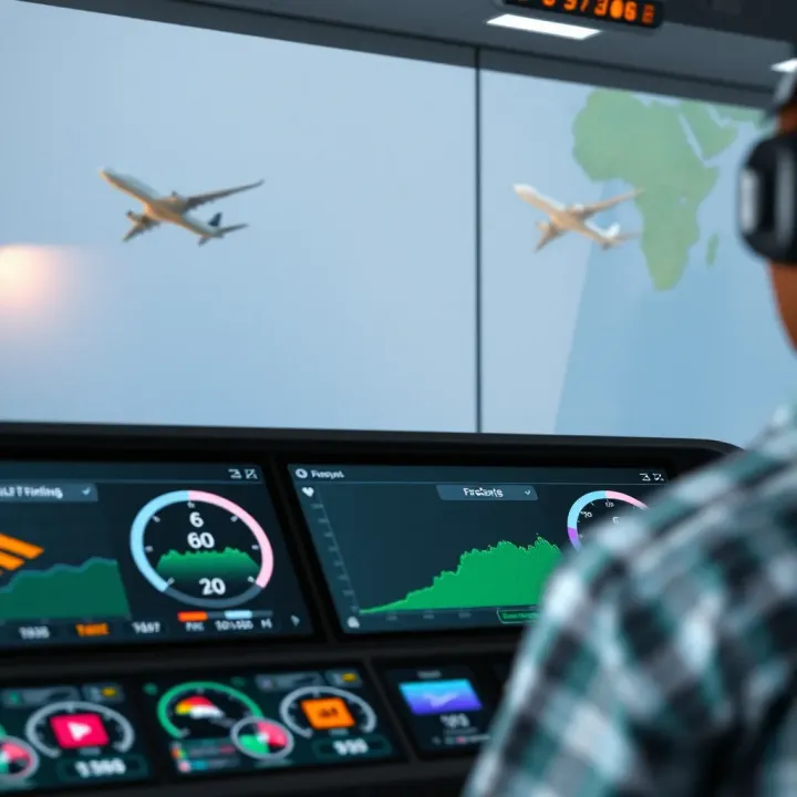 Aviation dashboard showing multiple flight forecasting tools with Nigerian map background