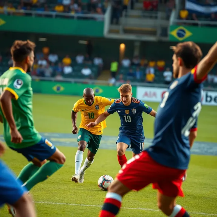 Brazil Serie A football teams competing intensely on the field