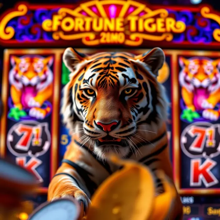 Fortune Tiger slot game interface showcasing vibrant tiger symbols on colorful reels