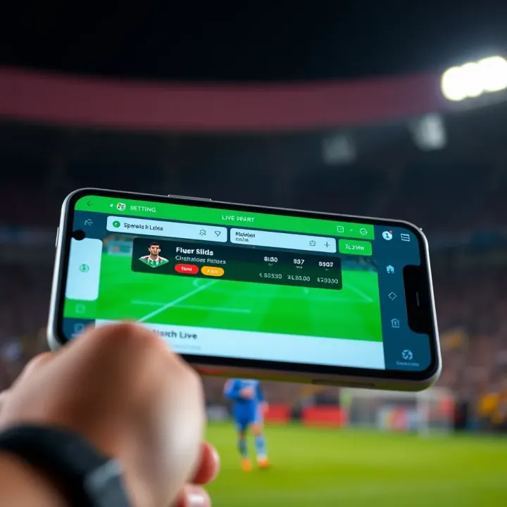 Mobile device displaying live sports betting interface with real-time updates and odds