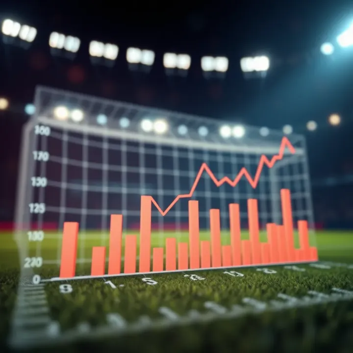 Graph illustrating statistical trends and performance data for predicting football match outcomes