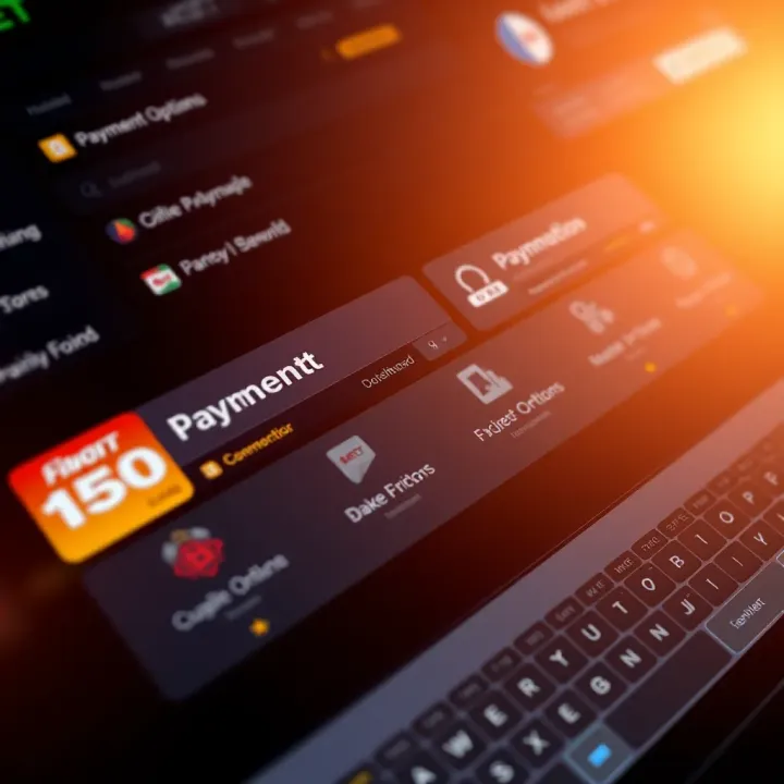 Dashboard showing payment options and navigation menu on 1xBet platform