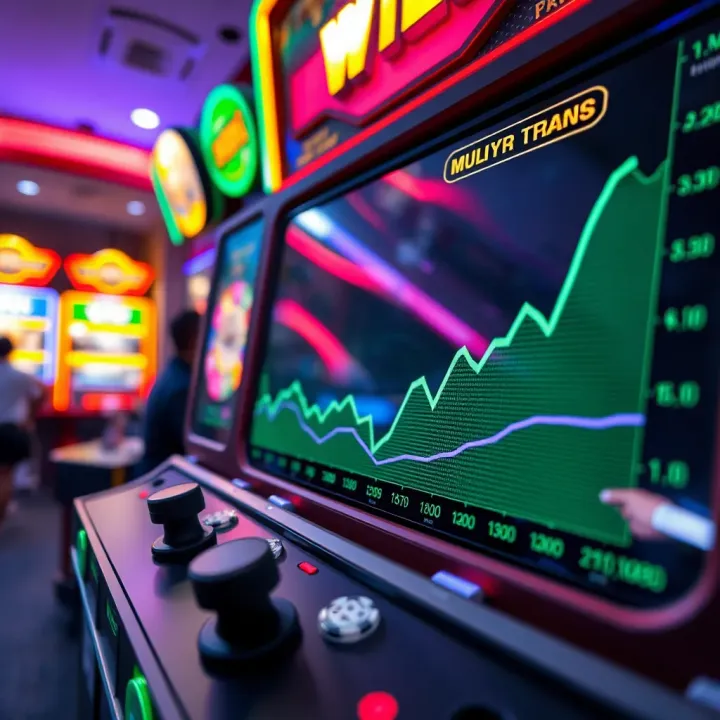 Graph showing rising and falling multiplier trends in crash game