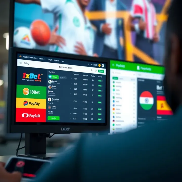 Illustration of local Nigerian payment methods and betting bonuses on digital screens