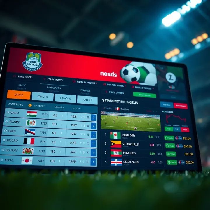 Sports betting interface showing Nigerian football leagues and current odds