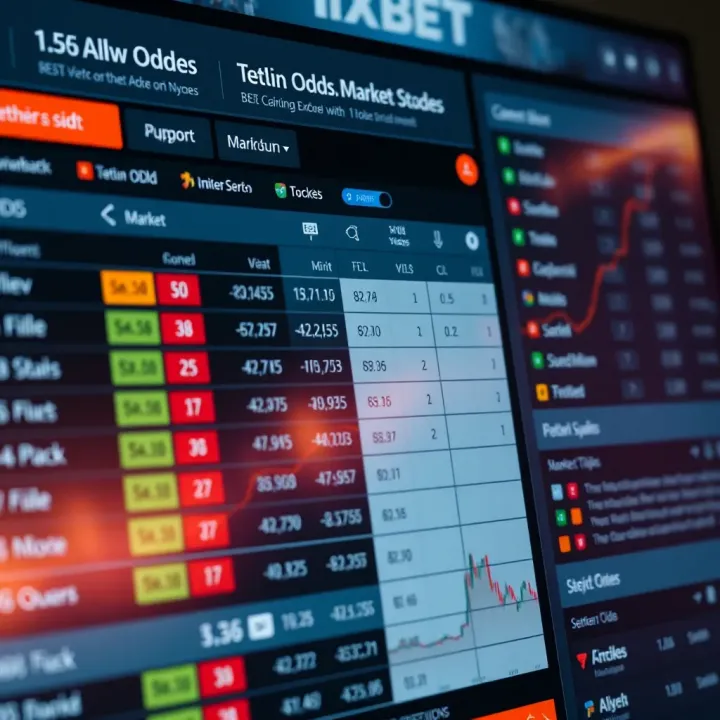 Detailed chart showing various betting odds and market types on a betting platform interface