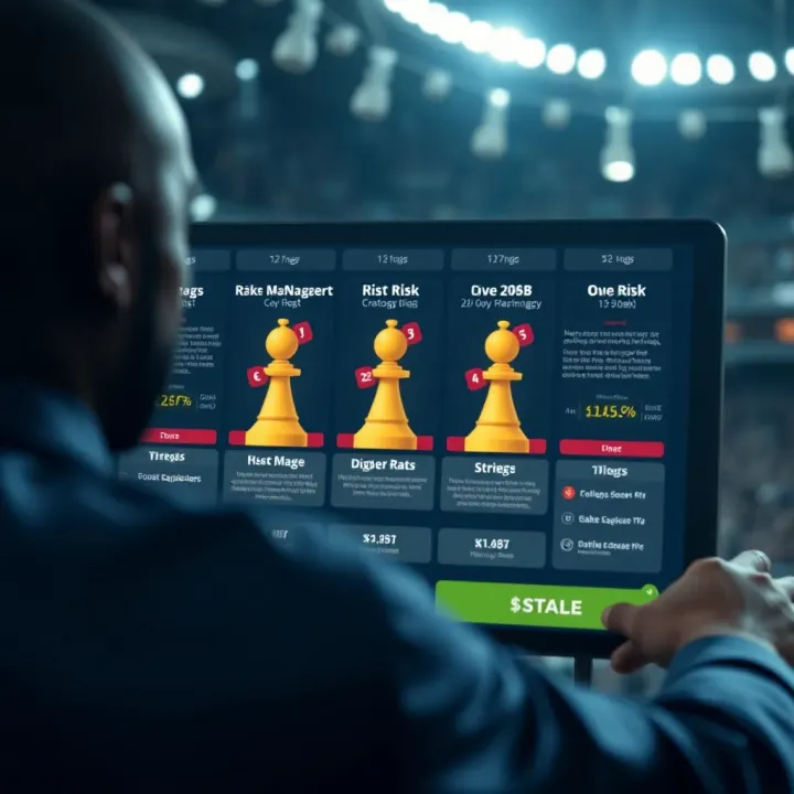 Graphic illustrating strategies for managing betting stakes and minimizing risk in sports betting