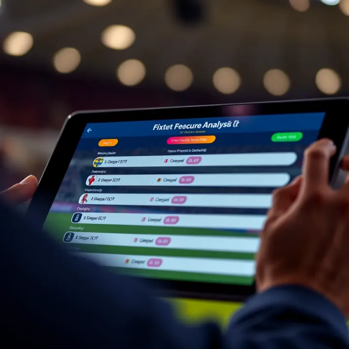 Detailed analysis of football match fixtures on a digital device screen