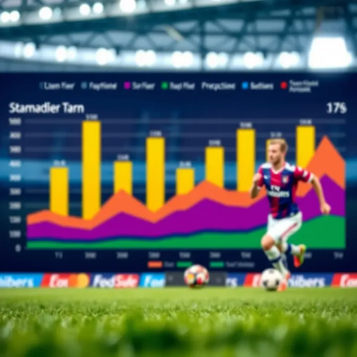 Graph showing Premier League team performance trends and player statistics