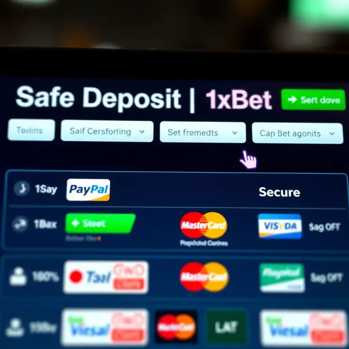 Secure online payment options displayed on a digital screen for deposit transactions