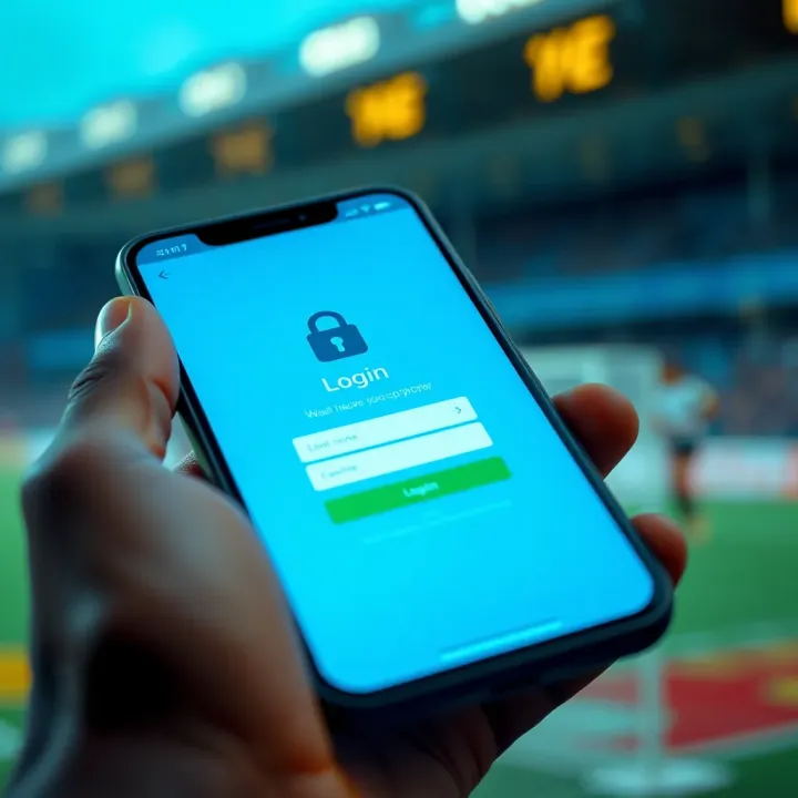Illustration of a smartphone showing secure login with data-saving features for smooth betting