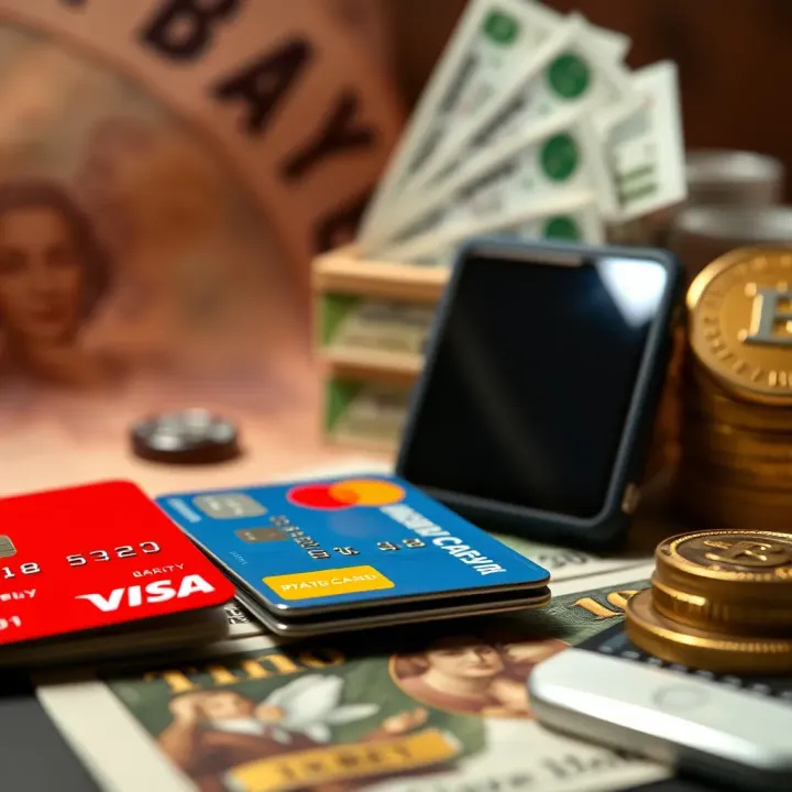 Various payment methods icons including bank cards and mobile payments with Nigerian currency background