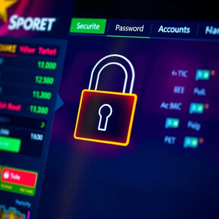 Secure online betting account with padlock symbol representing password recovery and account protection