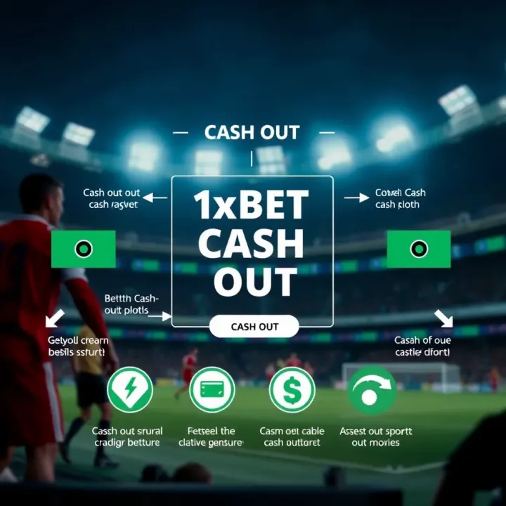 Diagram illustrating the cash out feature in sports betting on 1xBet platform