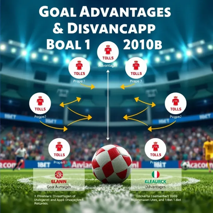 Diagram showing football teams with goal advantages and disadvantages to illustrate Asian handicap betting