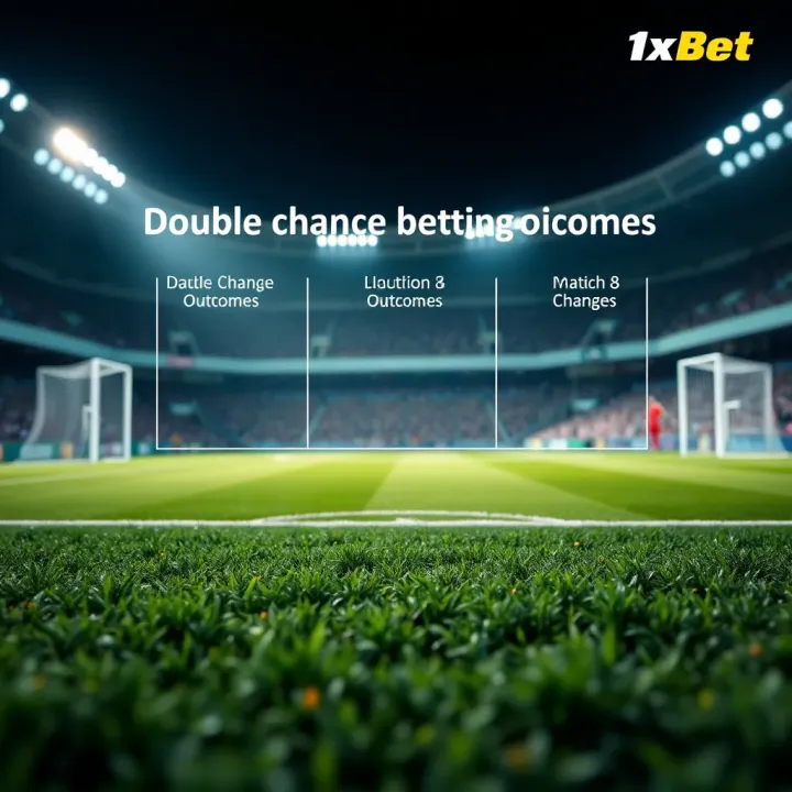 Illustration of a football pitch showing three possible match outcomes highlighted for Double Chance betting