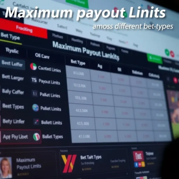 Diagram showing the maximum payout limits for various bet types on a betting platform