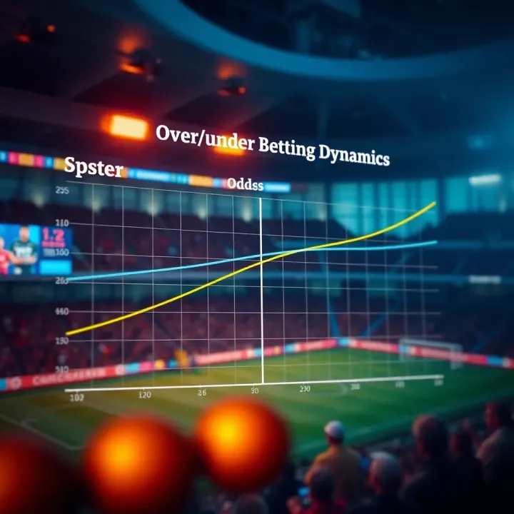 Graph illustrating the concept of over and under betting in sports with dynamic odds indicators