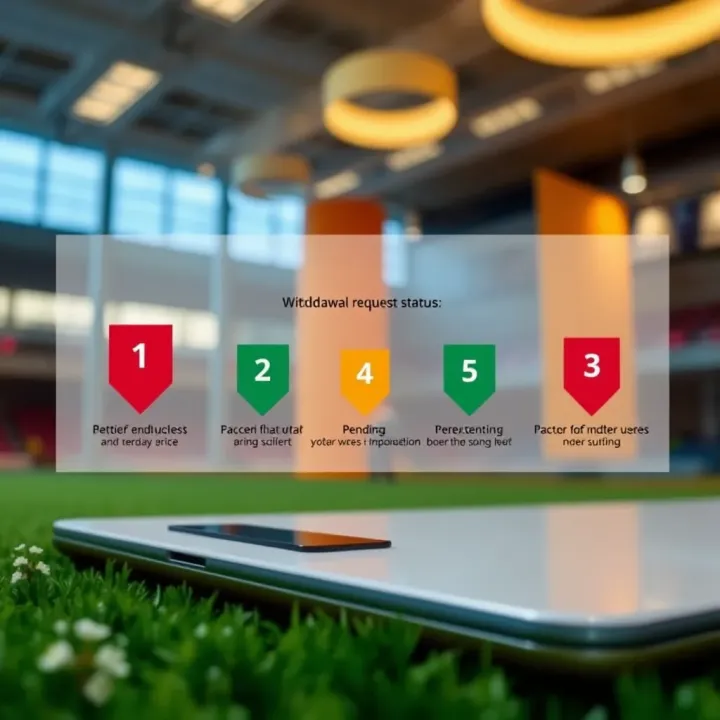 Diagram illustrating the stages of withdrawal request status on a betting platform