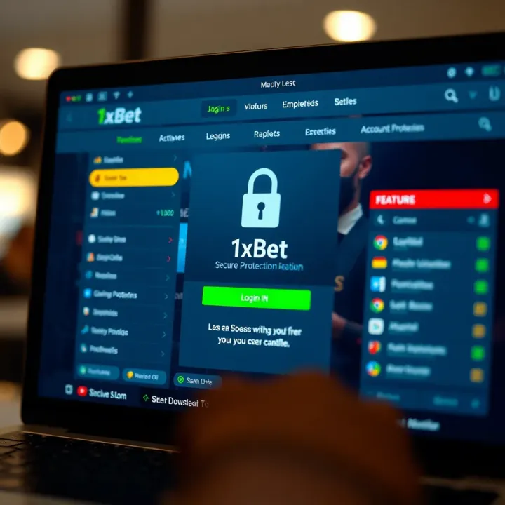 Secure login screen of 1xBet demonstrating account protection features