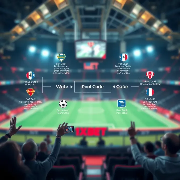Diagram illustrating the concept of pool betting with a code unlocking exclusive betting opportunities